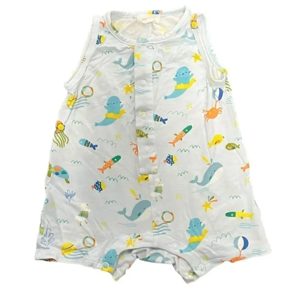 Angel Dear Organic Cotton Whale Romper, 3-6 months, Like New